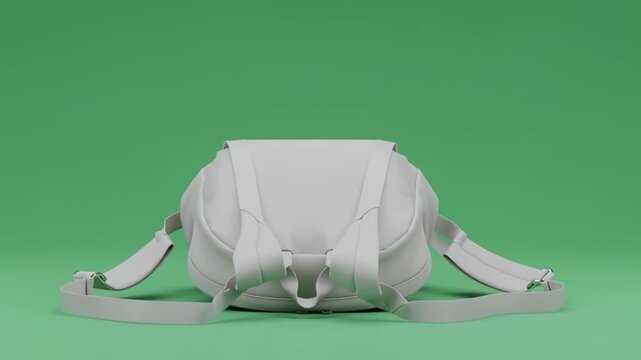Sleek Modern Backpack Minimalist Design Showcase on Green Background