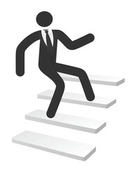 Businessman silhouette climb. success concept. vector
