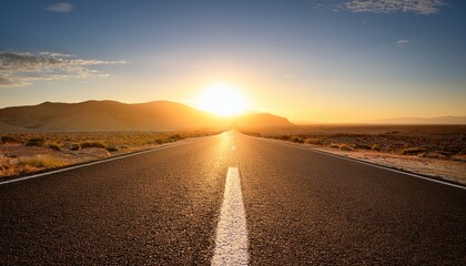 empty road leading toward sunrise symbolizing the path to a fresh start as time counts down