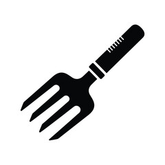 Cultivator Hand Tool for Gardening Silhouette Icon Isolated