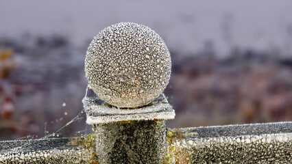 Frost on the iron in the morning.