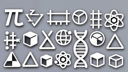 Creative exploration of geometric shapes and scientific symbols