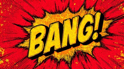 Comic Book Style Bang Explosion Sound Effect Graphic.