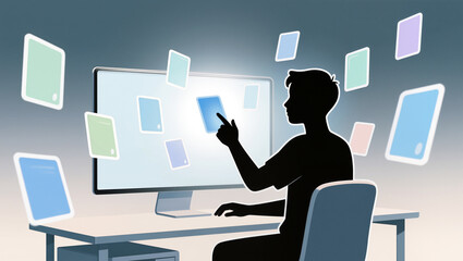 Exploring digital realms with creativity and vision in the workspace