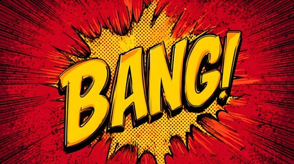 Comic Book Style Bang Explosion Sound Effect Graphic.