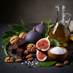 Gourmet Fig and Olive Oil Still Life