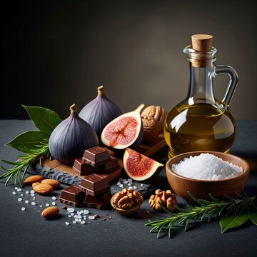 Gourmet Fig and Olive Oil Still Life