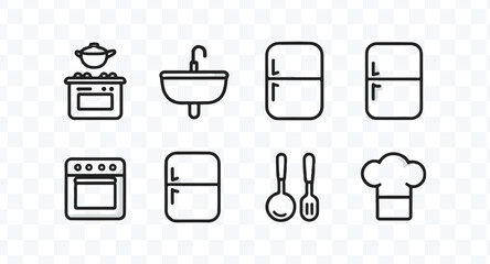 Set of 80 outline icons related to food and drink. Linear icon collection. Editable stroke. Vector illustration