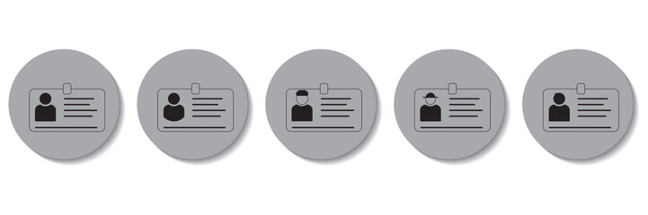 Id Card Icon Set Multiple Style Collection. Id Card Vector Icon