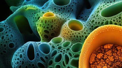 Microscopic View of Diatoms Showing Intricate Cellular Details