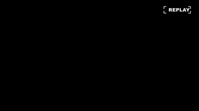 Replay text animation in black background.Replay Animation video for Live Streamers, Replay. live to live replay text animation