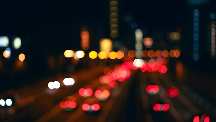 Fototapeta premium Abstract Traffic Light and car light Trails at Night blur