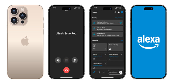 Amazon Alexa Dark Mode Mobile App Interface on iPhone
Amazon Alexa Smart Assistant UI Screens, Amazon Alexa App UX Design for iPhone