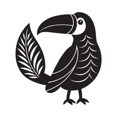 Fototapeta premium Paper Cut Toucan Tropical Bird Silhouette