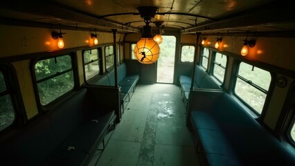 Science fiction scene art illustration of ship cabin corridor