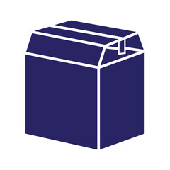 Blue carton box with open flap