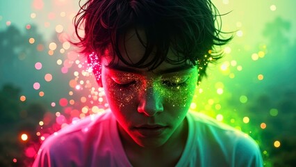 Dazzling male portrait art illustration