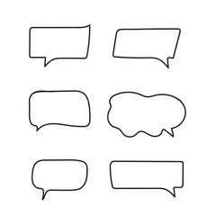 Obraz premium Text box frame set with line art. Hand drawn text talk message frame background. line art dialog speech, square, chat color design template
