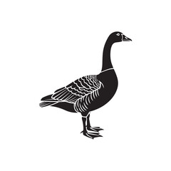 canada goose line art silhouette vector illustration