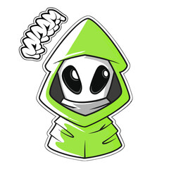 Dark Edgy Hooded Mascot Character &ndash; Vector T-Shirt Art