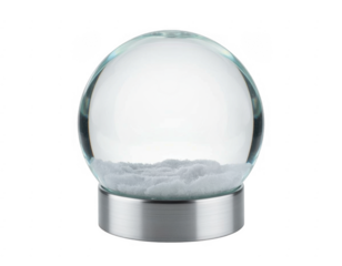 Snow globe on silver base with white background black isolated on a transparent background