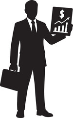 Professional Businessman Analyzing Financial Data and Investment Growth Opportunities