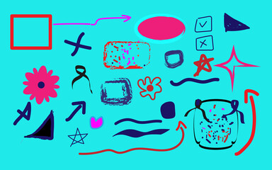 hand drawn vector set of hand drawn doodles