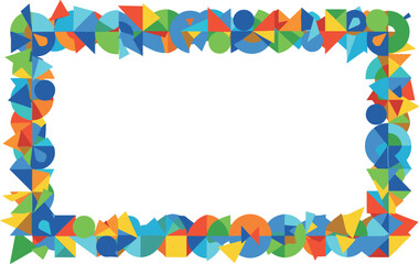 Obraz premium Colorful geometric shapes forming a decorative border
