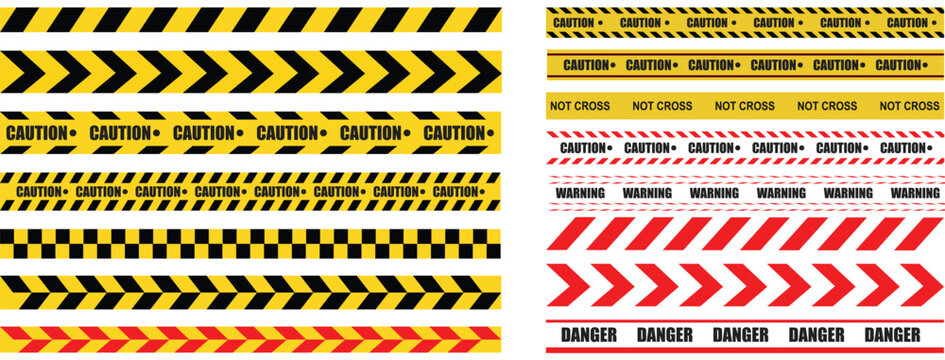 Creative vector,Yellow caution tape on a transparent background. do Not cross area tape. Warning zone.Hazardous warning tape sets must be careful for construction and crime.danger tapes.boder
