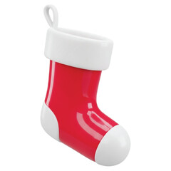 Red and white Christmas stocking with a loop Keywords: Christmas stocking, holiday, festive, red