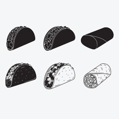 Stacked cookies and crackers silhouette