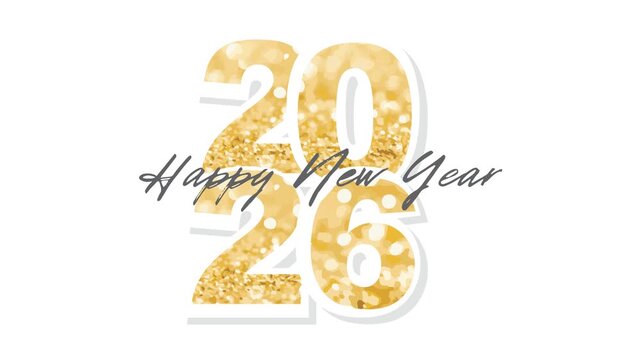 2026 gold New year, vector banner.