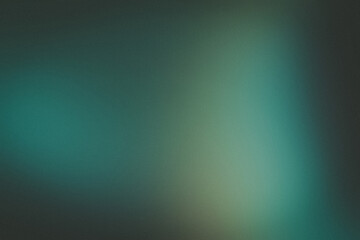 Obraz premium Deep green and turquoise grainy gradient blur background. Atmospheric organic abstract background.