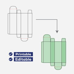 Blank cosmetic packaging box template vector illustration for beauty product design