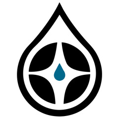 Water Drop Merging into Car Wheel Logo