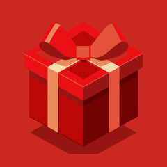  Isometric Open Red Gift Box Vector Illustration for Holiday and Celebration Concept