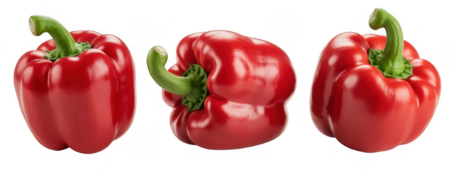 Red bell peppers red peppers sweet peppers isolated on a transparent background