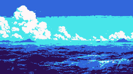 Seascape pixel art 