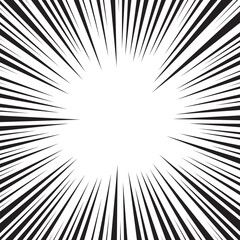 Fototapeta premium Manga effect line backdrop. Abstract book rays background. Vector illustration. 