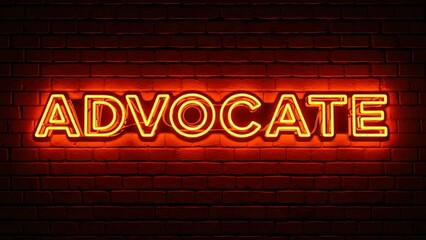 Neon Sign Advocating Support and Awareness.