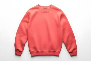 Coral pink sweatshirt vibrant casual fashion mockup