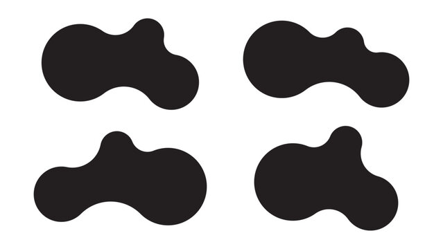 Set of abstract metaball shapes