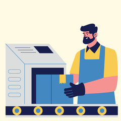 warehouse and factory product illustration