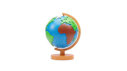 Globe Displayed on White Background