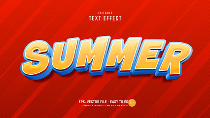 Bright Summer Vacation 3D Editable Text Effect