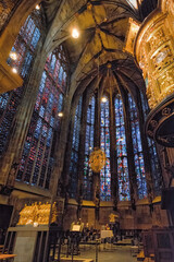 Obraz premium Interior view of the Aachen Cathedral, famous as the burial site of Charlemagne