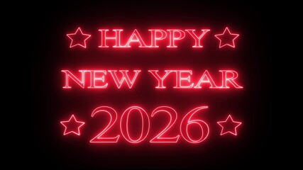 The message is displayed in a bright, glowing red font against a black background. Stars are used as decorative elements around the words and numbers.