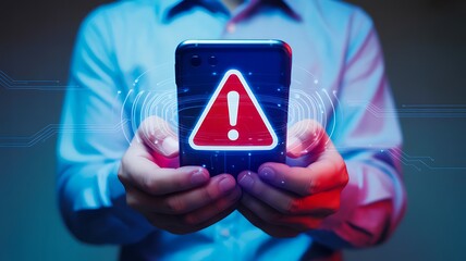 Digital warning alert and risk notification concept
