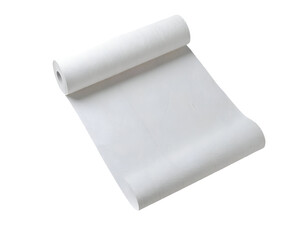 Fototapeta premium A roll of white wallpaper or fabric partially unrolled, showing its smooth texture and clean appearance