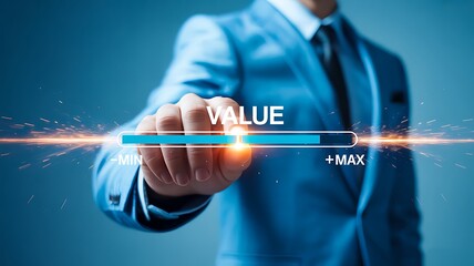 Business value growth and performance measurement concept
